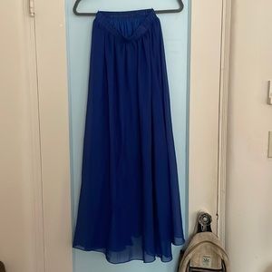 Electric Blue Maxi Skirt. Size Medium